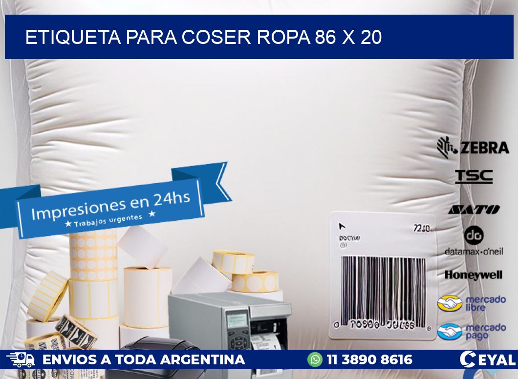 ETIQUETA PARA COSER ROPA 86 x 20