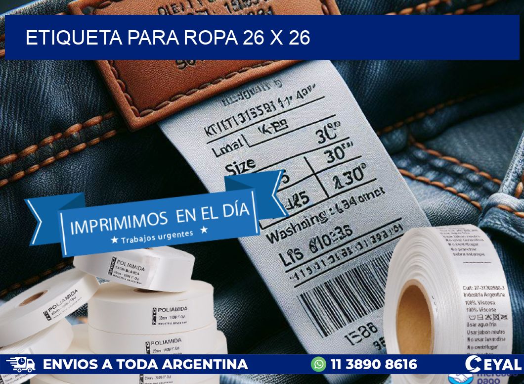 ETIQUETA PARA ROPA 26 x 26