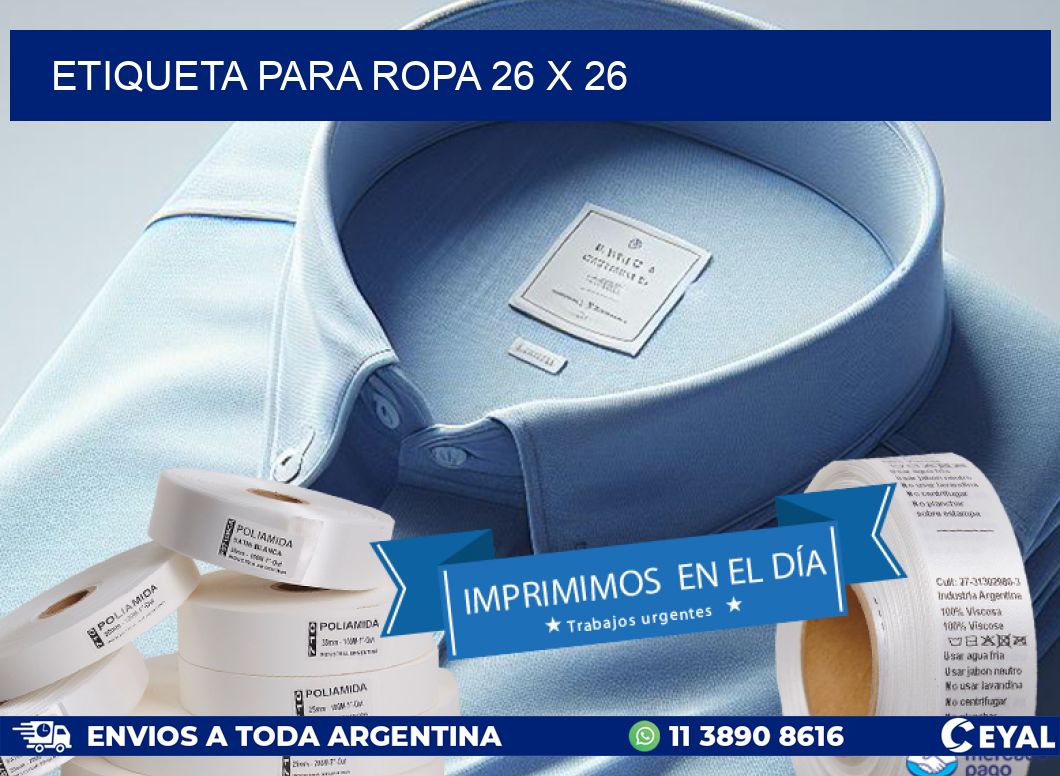 ETIQUETA PARA ROPA 26 x 26