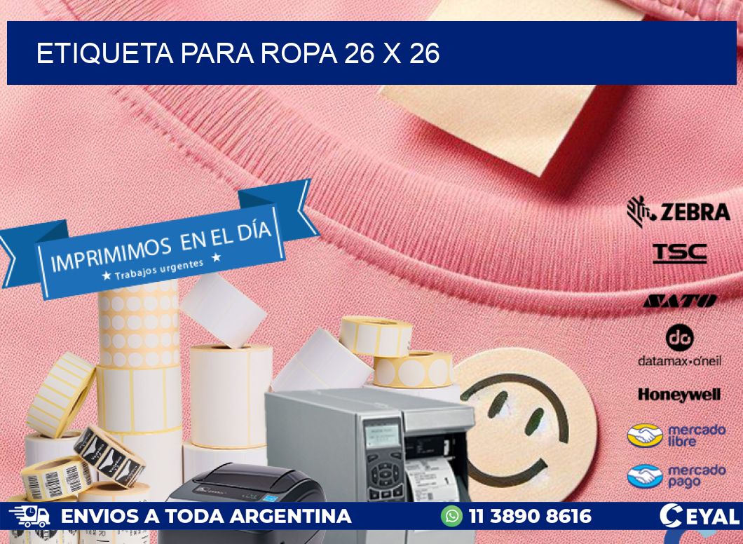 ETIQUETA PARA ROPA 26 x 26