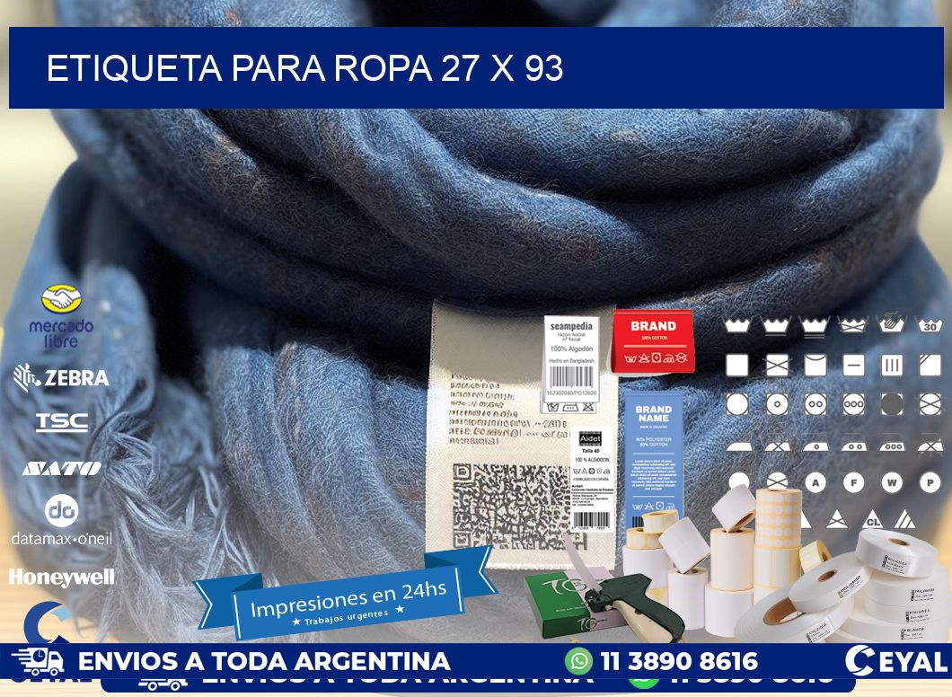 ETIQUETA PARA ROPA 27 x 93