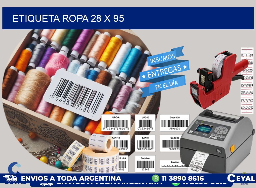 ETIQUETA ROPA 28 x 95