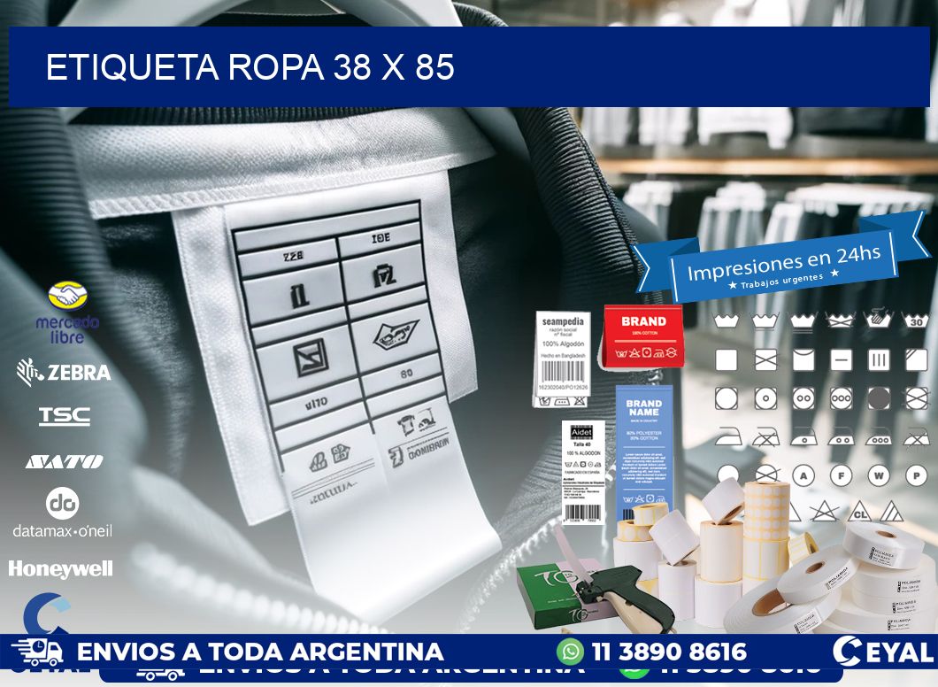 ETIQUETA ROPA 38 x 85