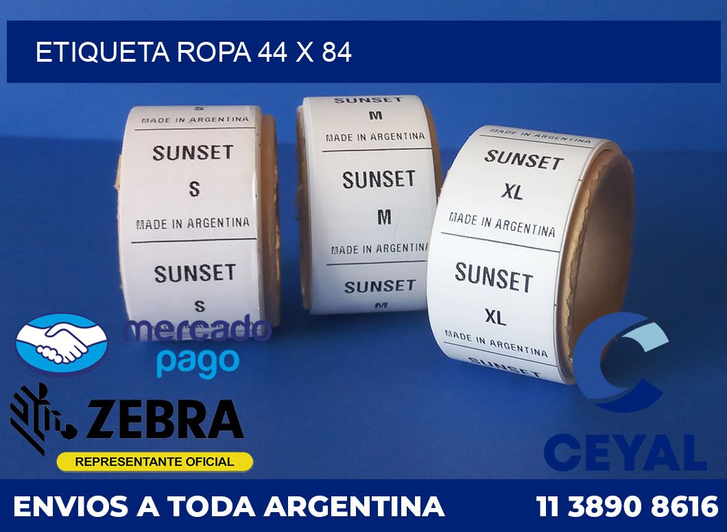 ETIQUETA ROPA 44 x 84
