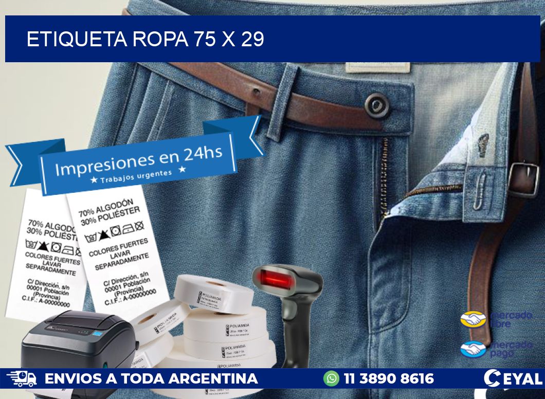 ETIQUETA ROPA 75 x 29