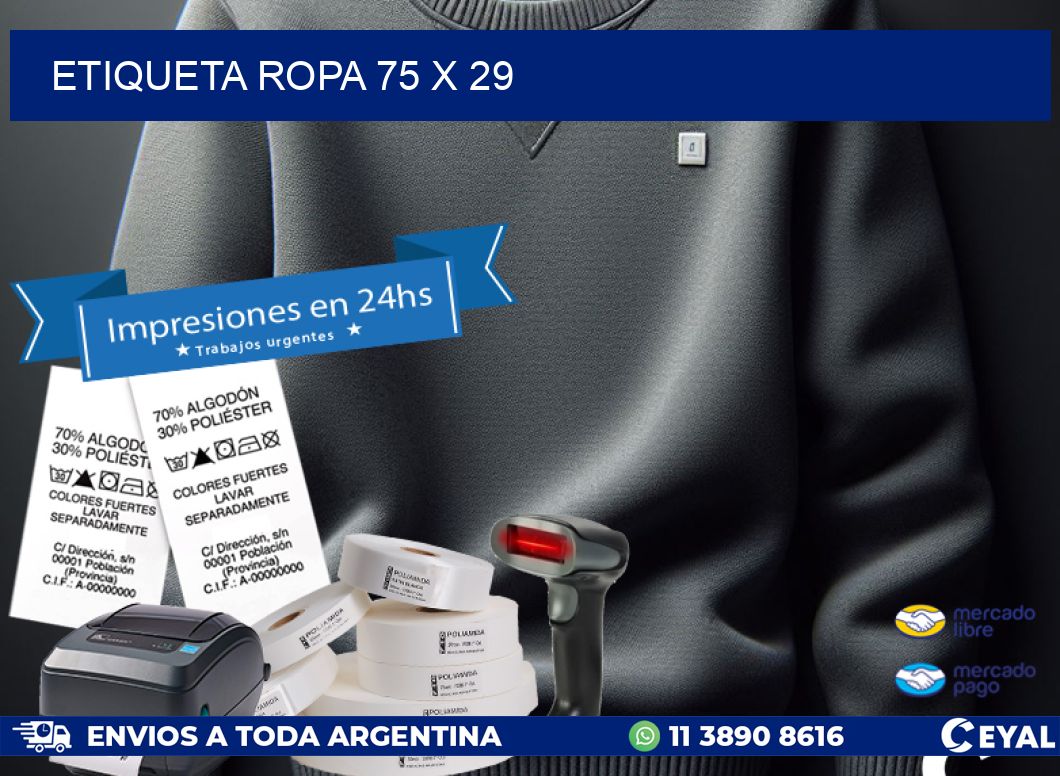 ETIQUETA ROPA 75 x 29