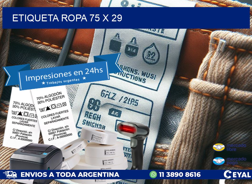 ETIQUETA ROPA 75 x 29