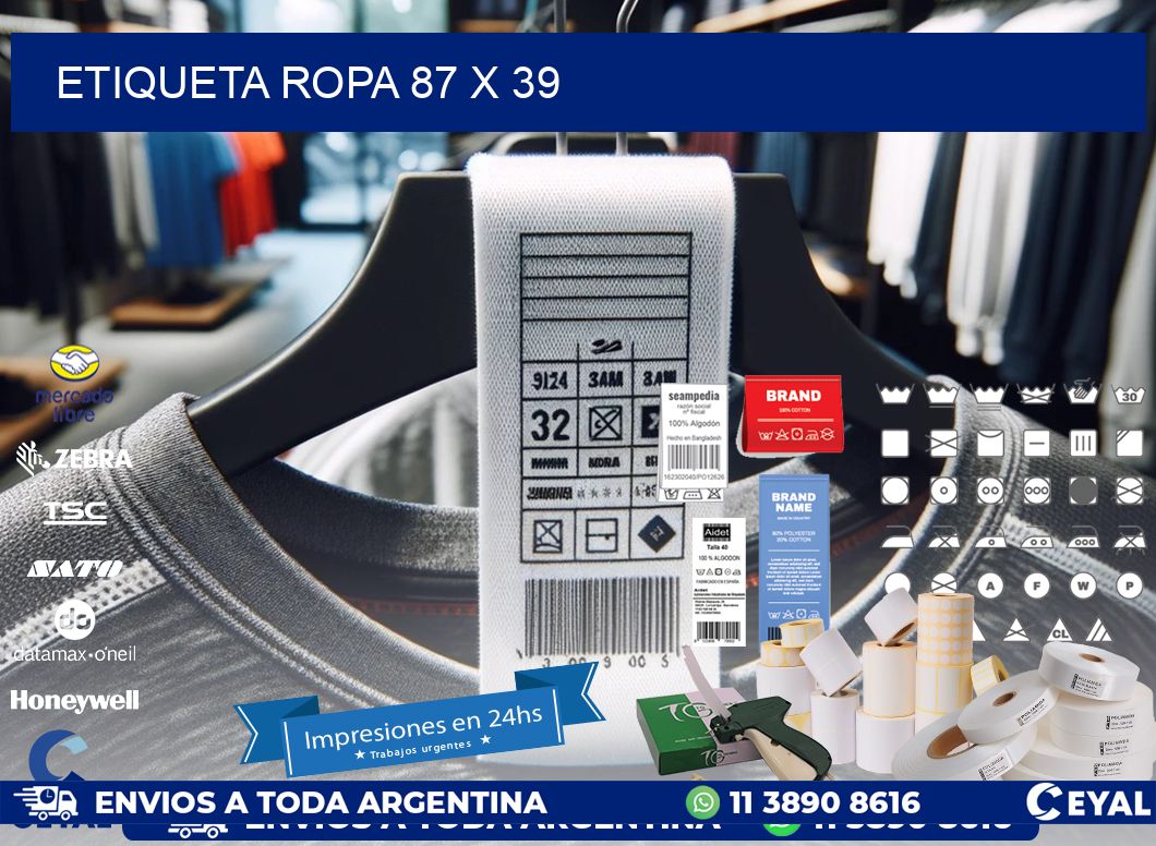 ETIQUETA ROPA 87 x 39