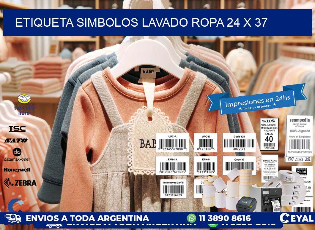 ETIQUETA SIMBOLOS LAVADO ROPA 24 x 37