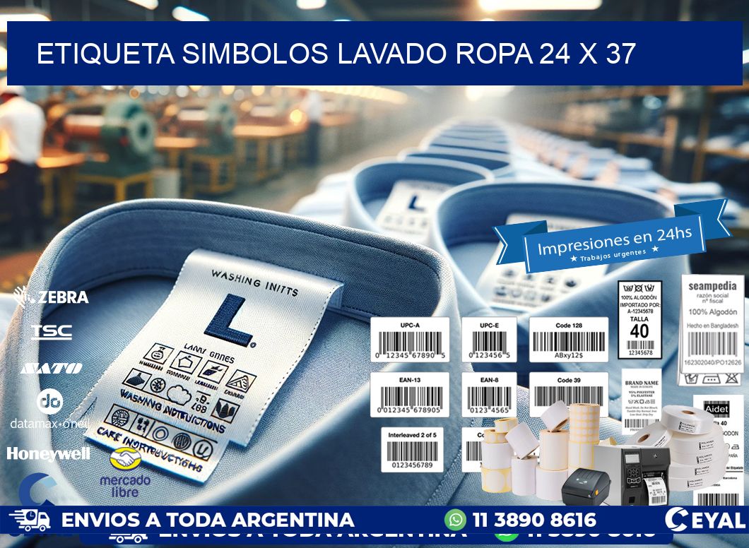 ETIQUETA SIMBOLOS LAVADO ROPA 24 x 37