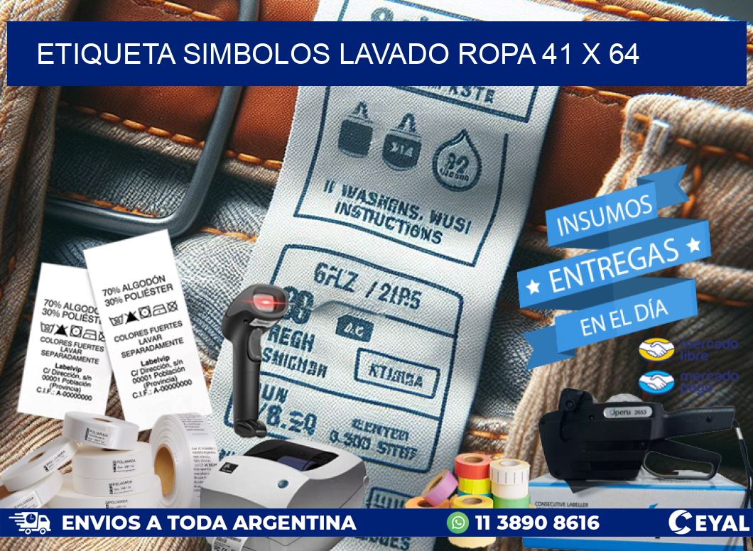ETIQUETA SIMBOLOS LAVADO ROPA 41 x 64
