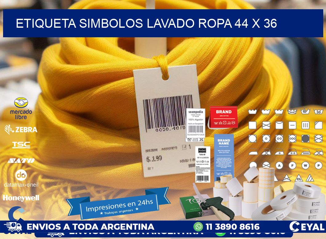 ETIQUETA SIMBOLOS LAVADO ROPA 44 x 36