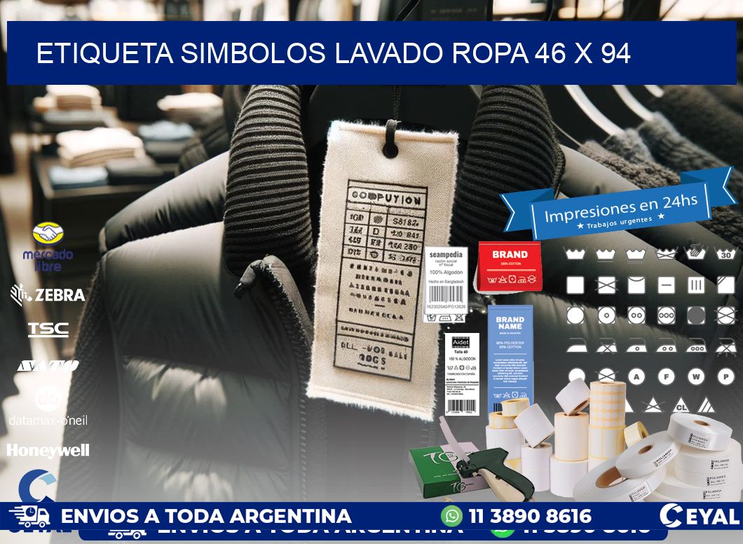 ETIQUETA SIMBOLOS LAVADO ROPA 46 x 94