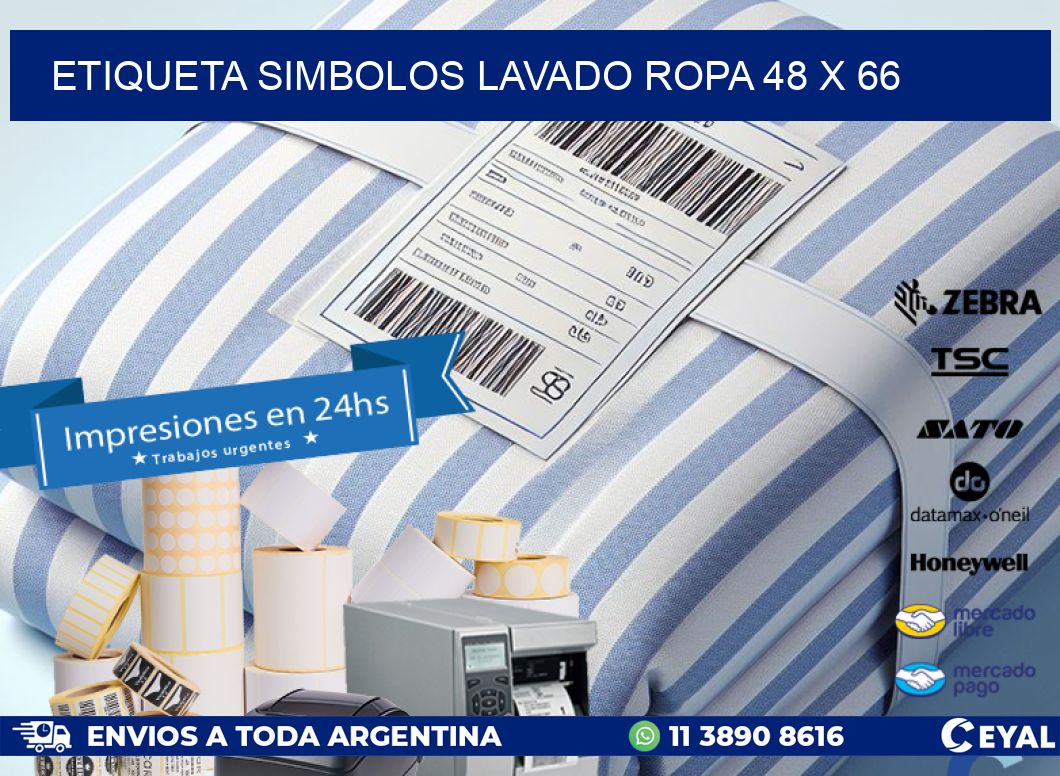 ETIQUETA SIMBOLOS LAVADO ROPA 48 x 66