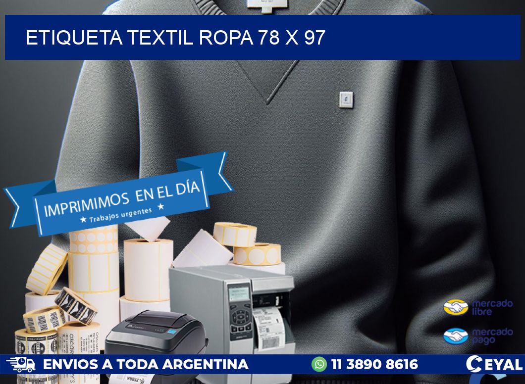 ETIQUETA TEXTIL ROPA 78 x 97