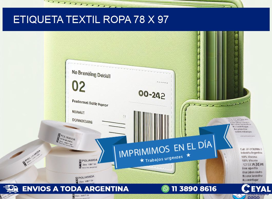 ETIQUETA TEXTIL ROPA 78 x 97