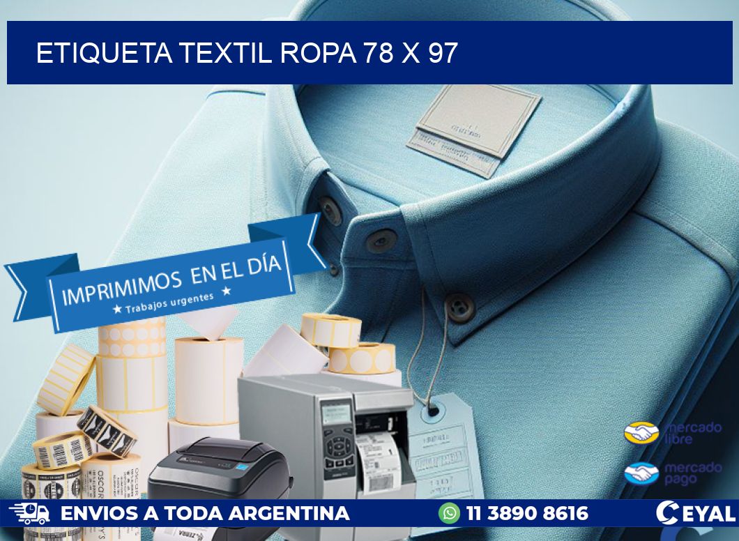ETIQUETA TEXTIL ROPA 78 x 97