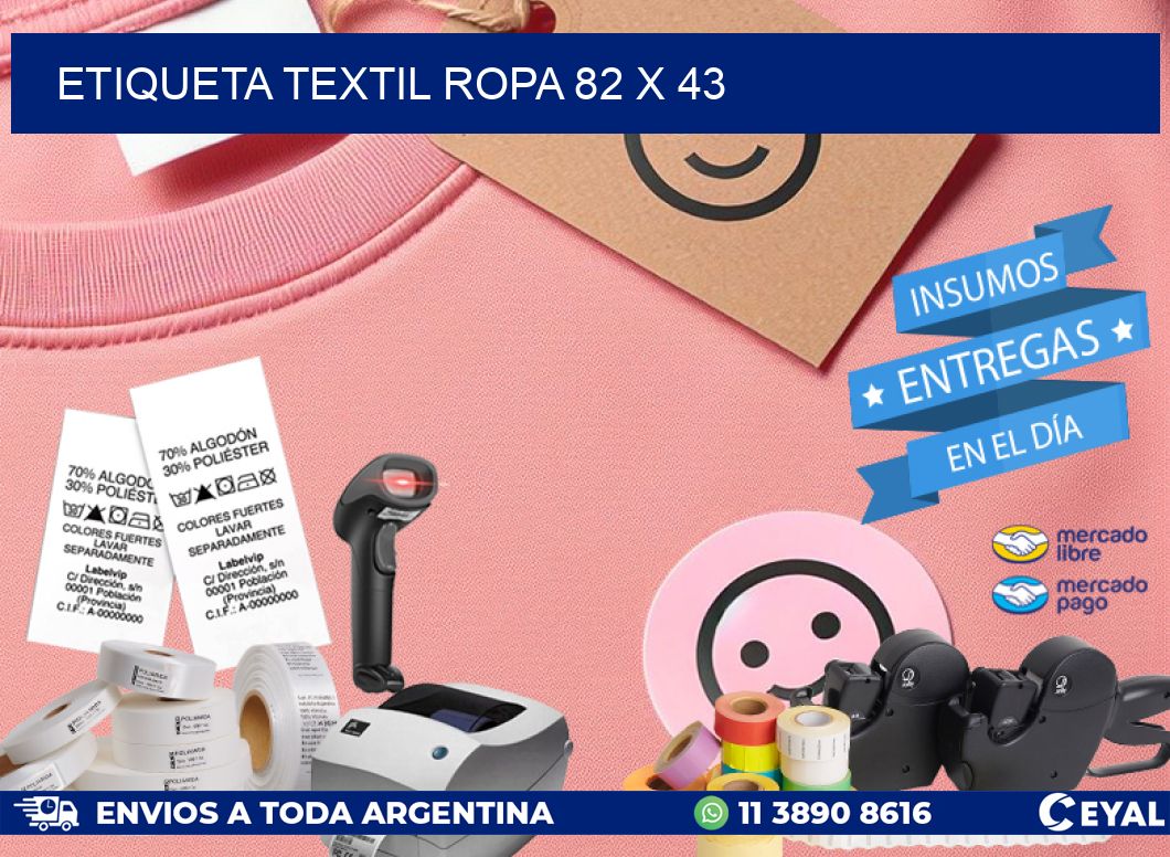 ETIQUETA TEXTIL ROPA 82 x 43