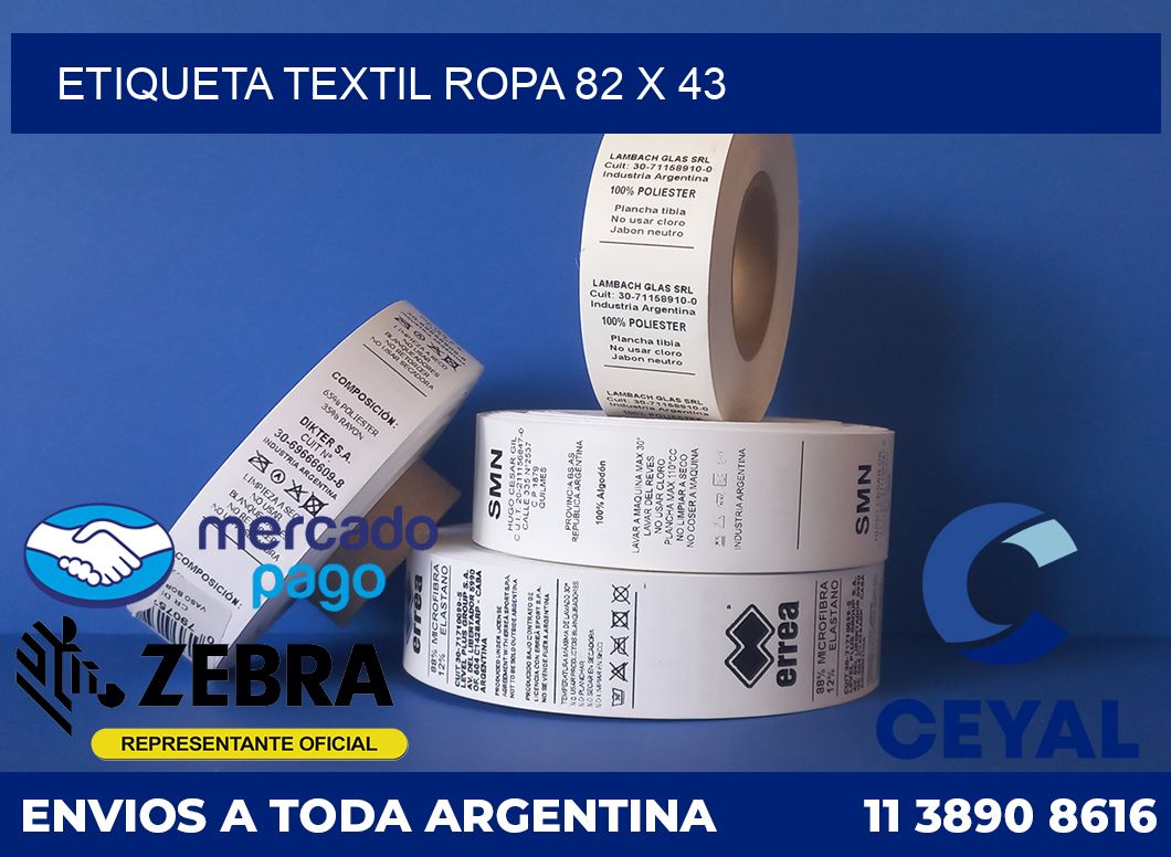 ETIQUETA TEXTIL ROPA 82 x 43