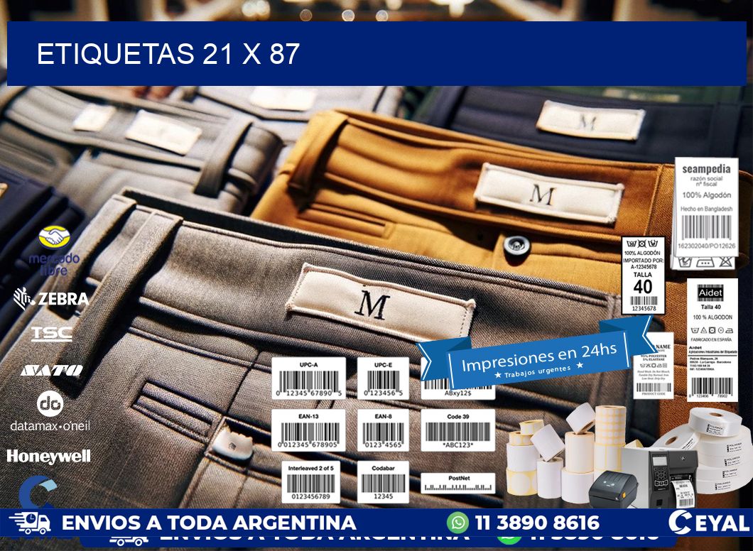 ETIQUETAS 21 x 87