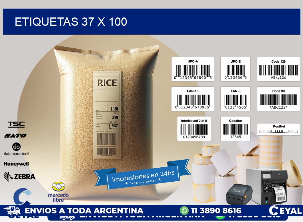 ETIQUETAS 37 x 100