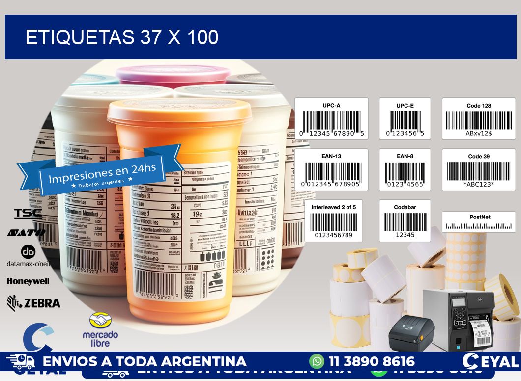 ETIQUETAS 37 x 100