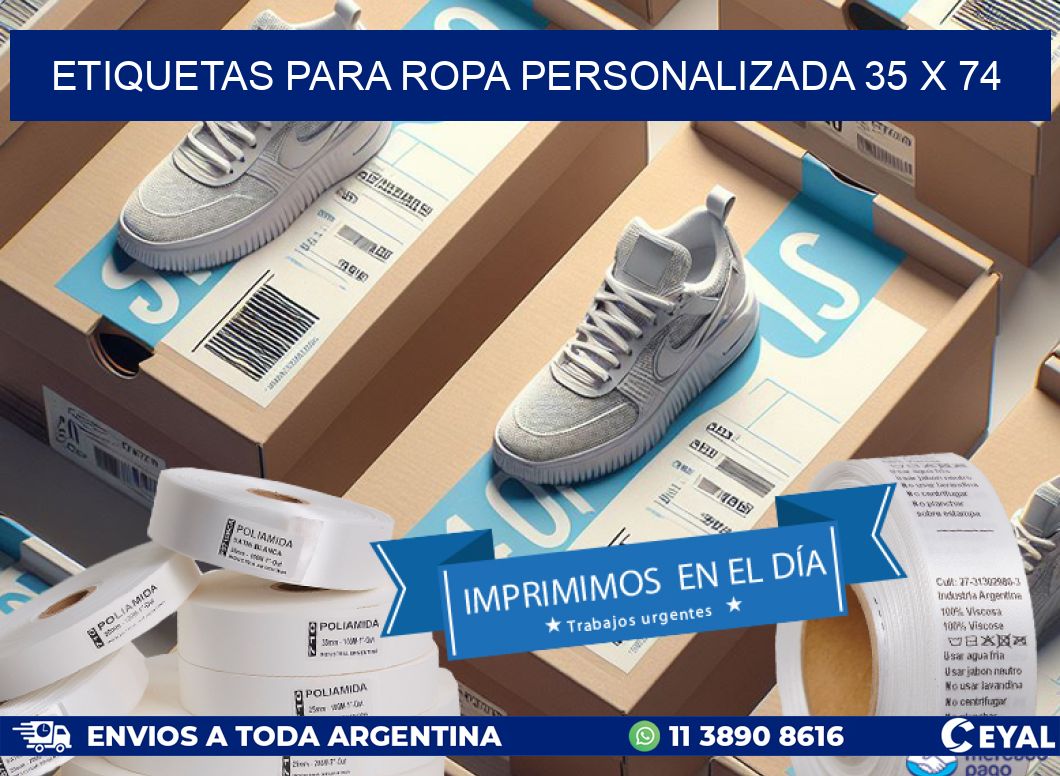 ETIQUETAS PARA ROPA PERSONALIZADA 35 x 74