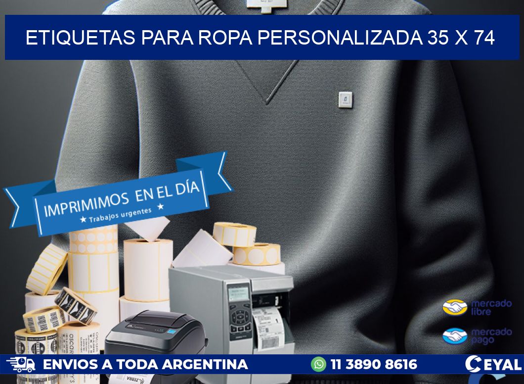 ETIQUETAS PARA ROPA PERSONALIZADA 35 x 74