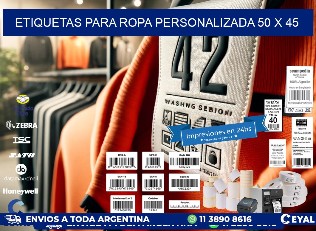 ETIQUETAS PARA ROPA PERSONALIZADA 50 x 45