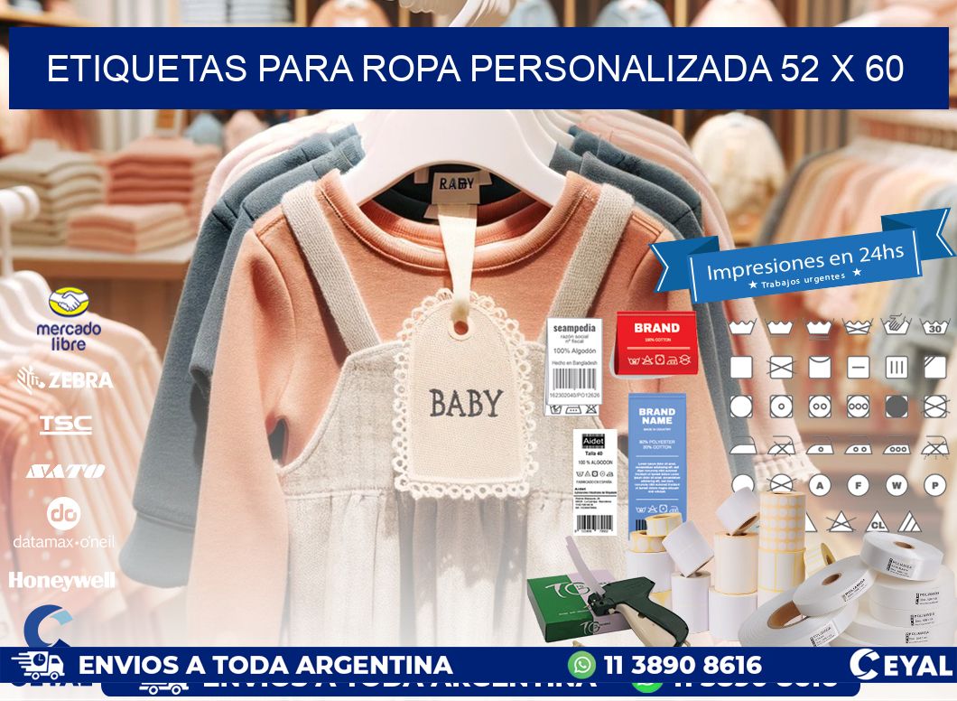 ETIQUETAS PARA ROPA PERSONALIZADA 52 x 60