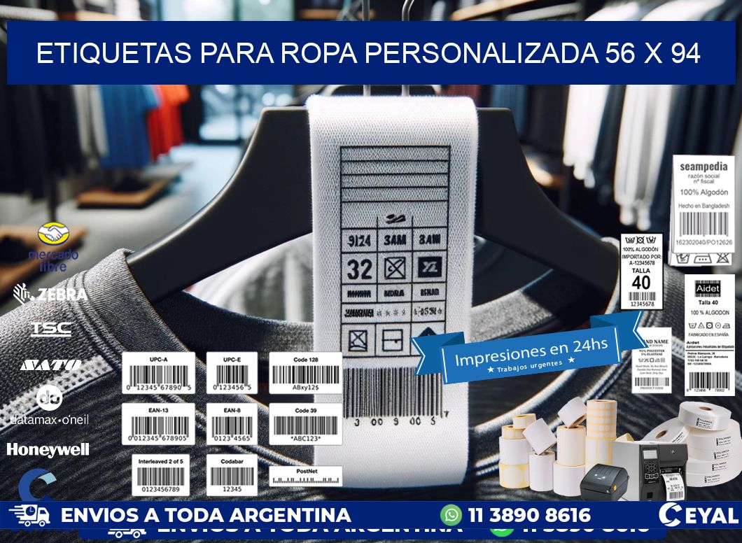 ETIQUETAS PARA ROPA PERSONALIZADA 56 x 94