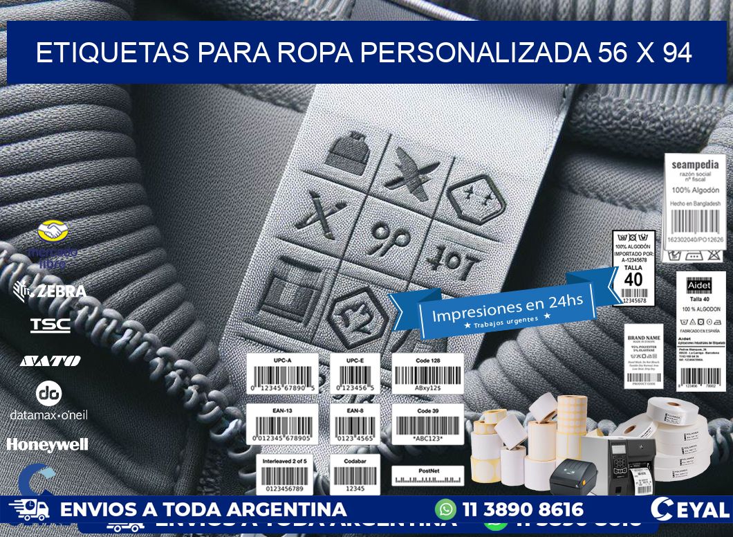 ETIQUETAS PARA ROPA PERSONALIZADA 56 x 94