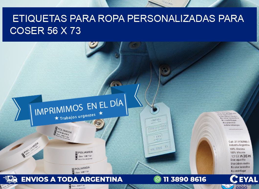 ETIQUETAS PARA ROPA PERSONALIZADAS PARA COSER 56 x 73
