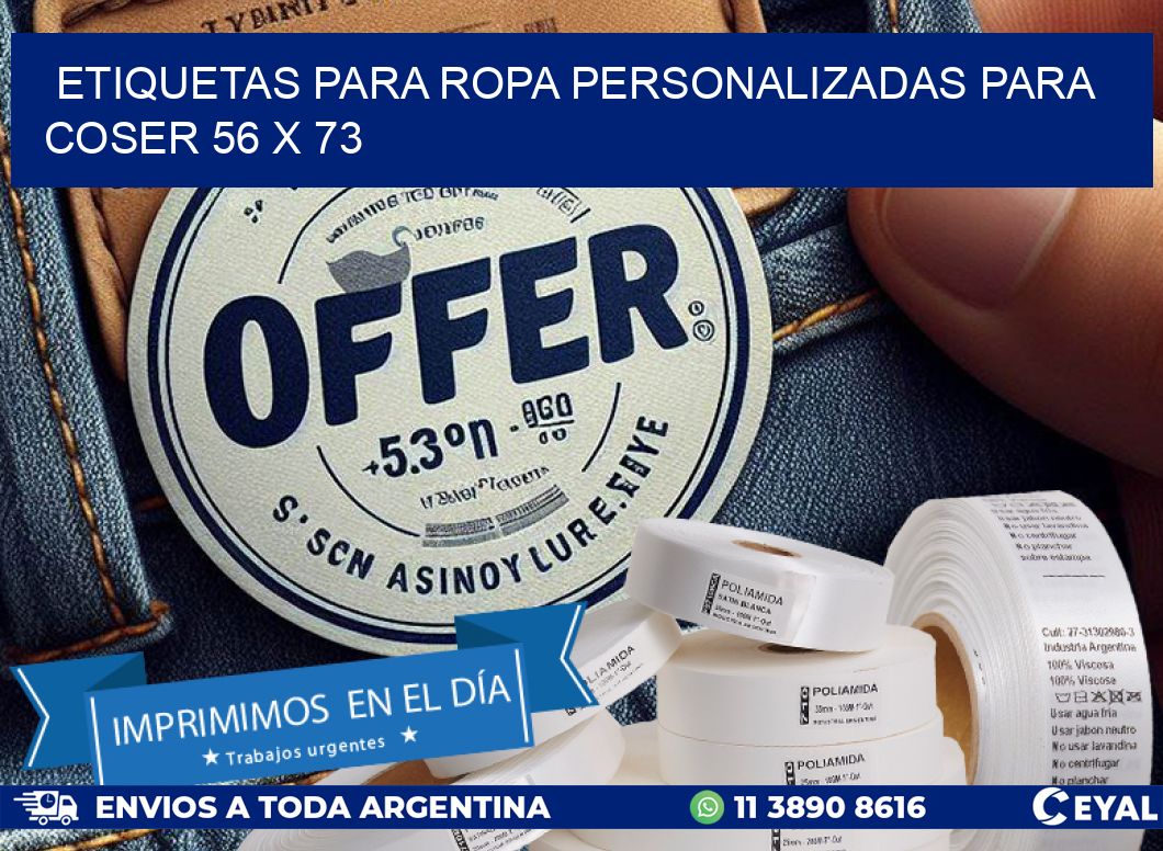 ETIQUETAS PARA ROPA PERSONALIZADAS PARA COSER 56 x 73