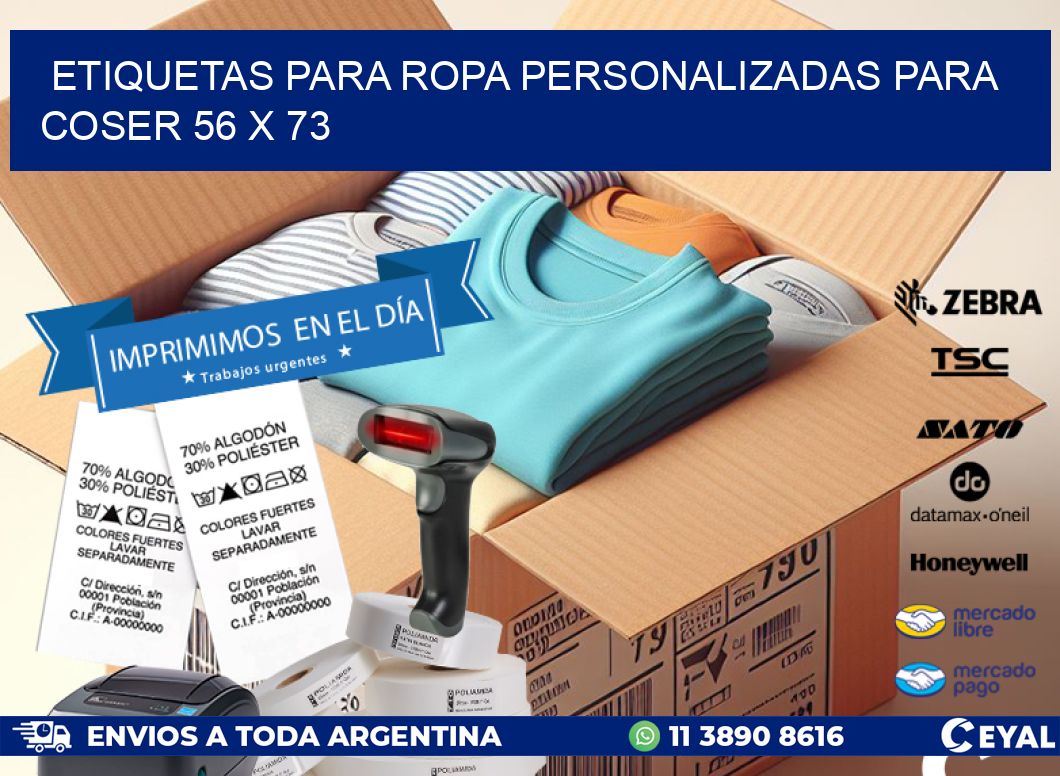 ETIQUETAS PARA ROPA PERSONALIZADAS PARA COSER 56 x 73