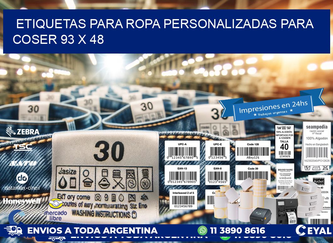 ETIQUETAS PARA ROPA PERSONALIZADAS PARA COSER 93 x 48