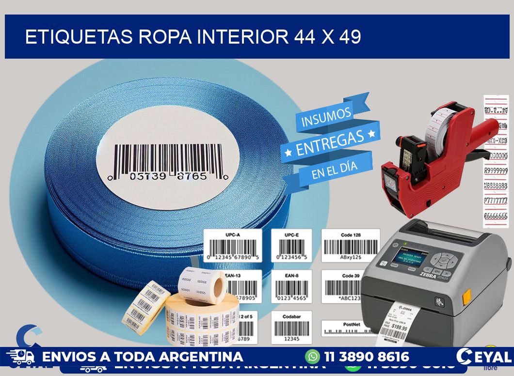ETIQUETAS ROPA INTERIOR 44 x 49