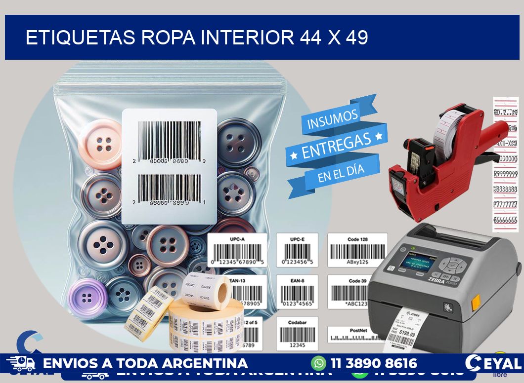ETIQUETAS ROPA INTERIOR 44 x 49