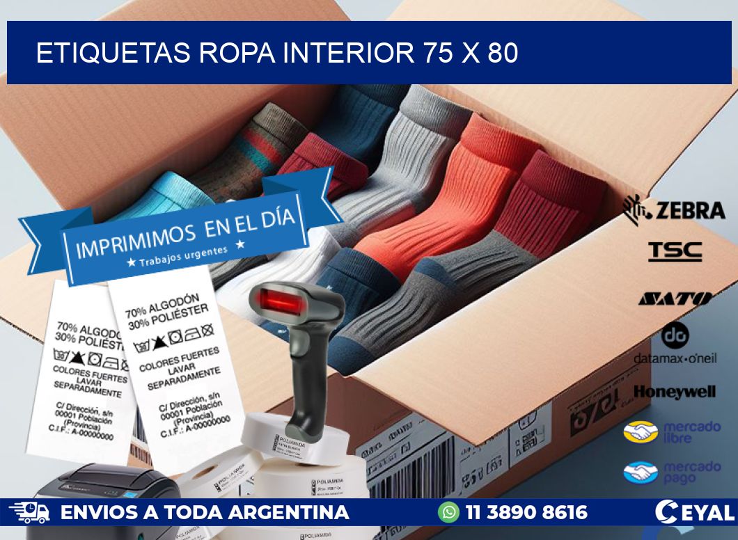 ETIQUETAS ROPA INTERIOR 75 x 80