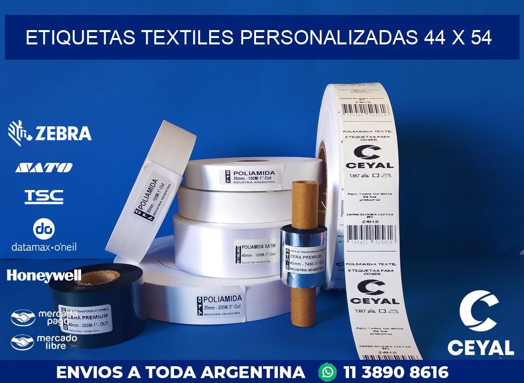 ETIQUETAS TEXTILES PERSONALIZADAS 44 x 54