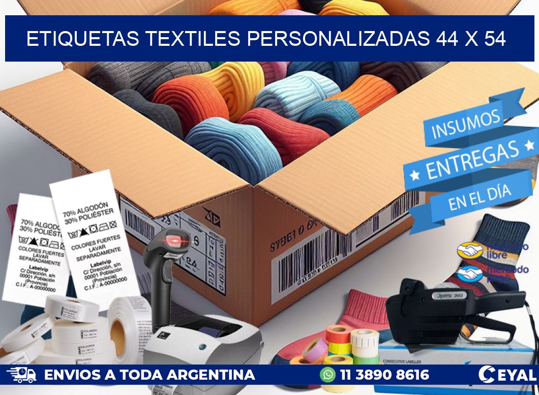 ETIQUETAS TEXTILES PERSONALIZADAS 44 x 54