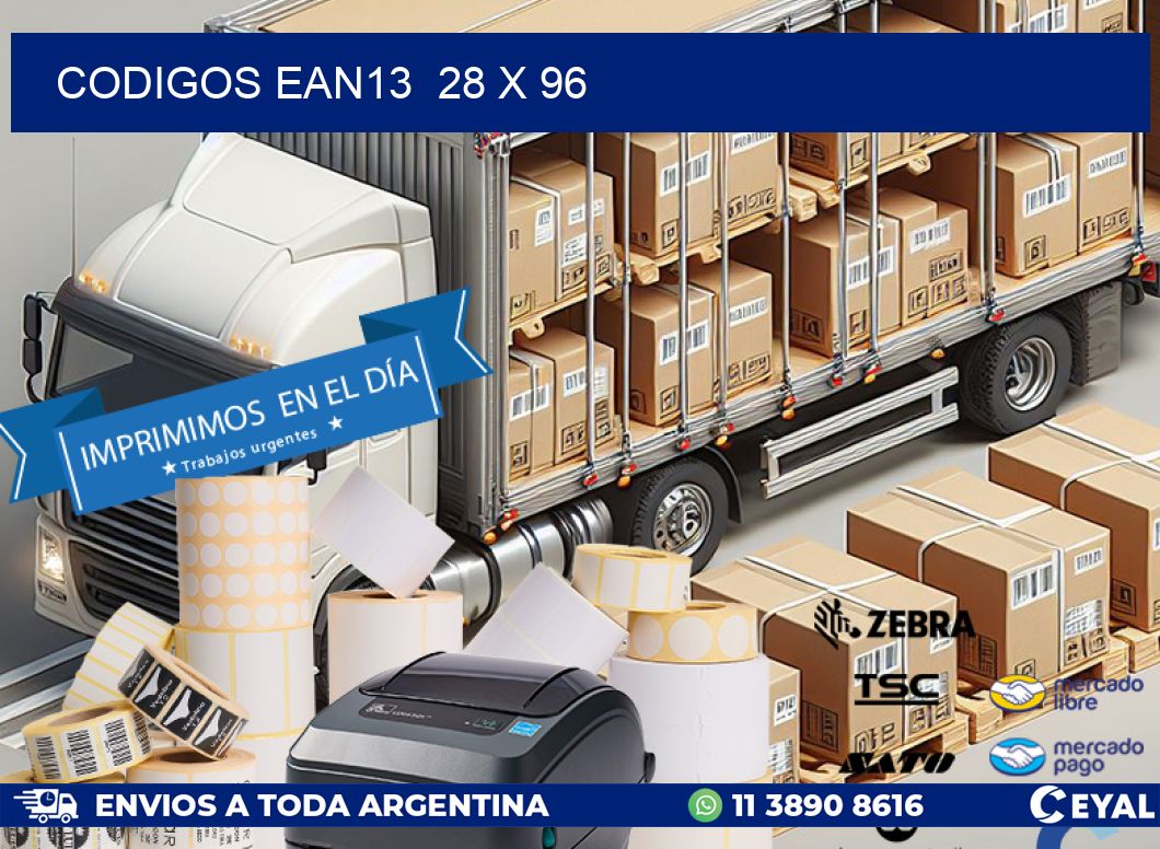 CODIGOS EAN13 28 x 96