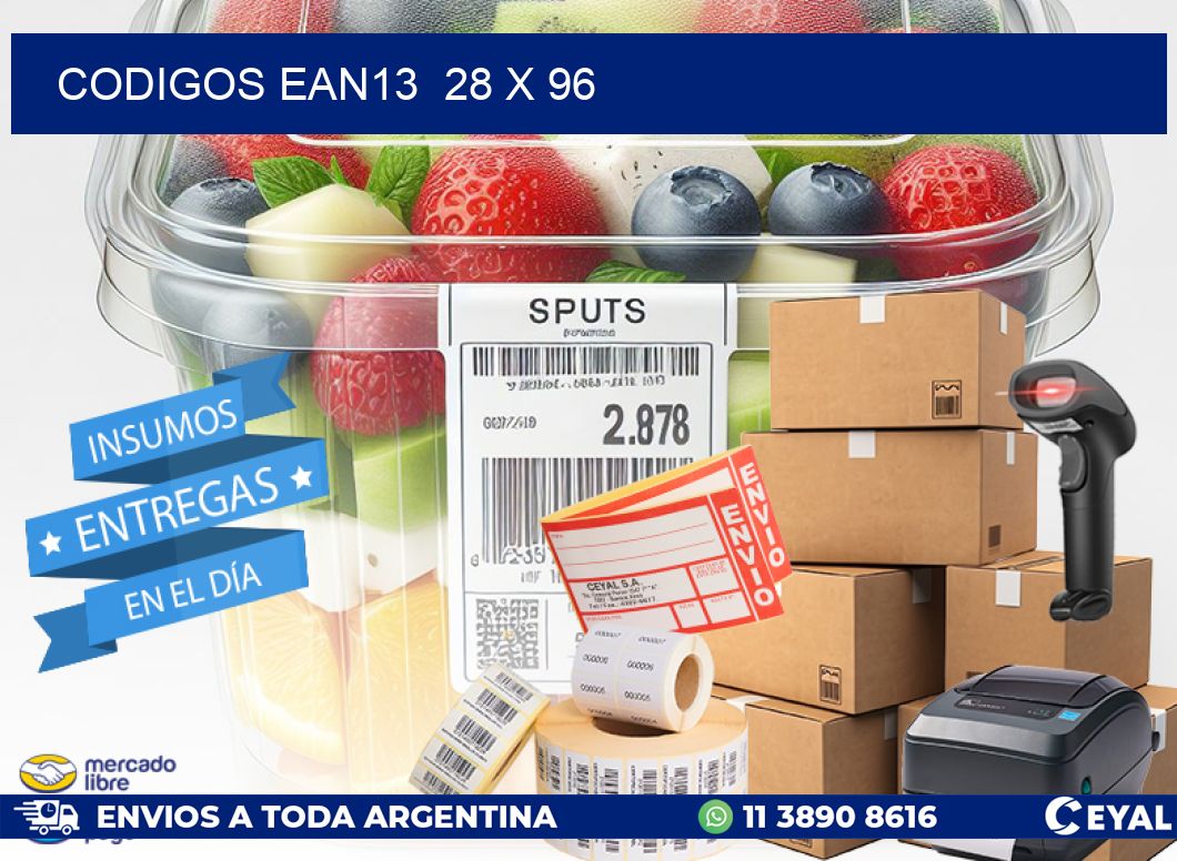 CODIGOS EAN13 28 x 96