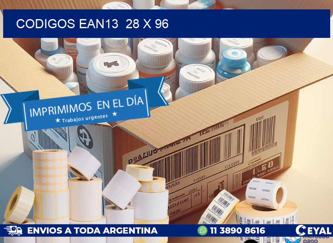 CODIGOS EAN13  28 x 96