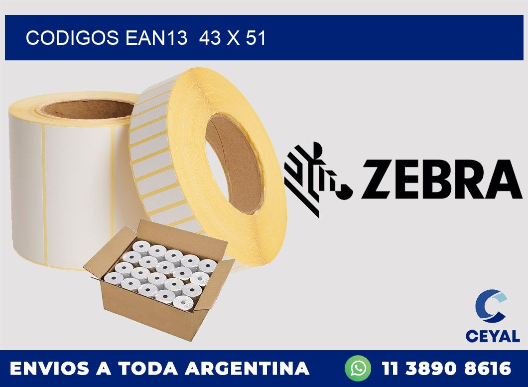 CODIGOS EAN13  43 x 51