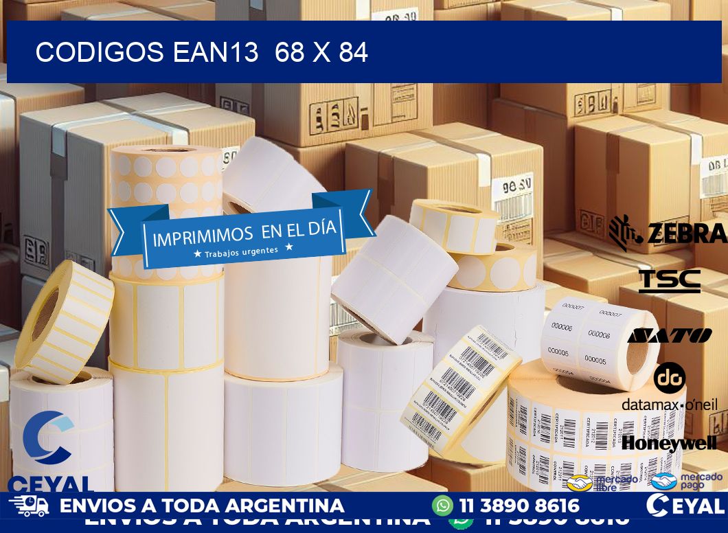CODIGOS EAN13  68 x 84