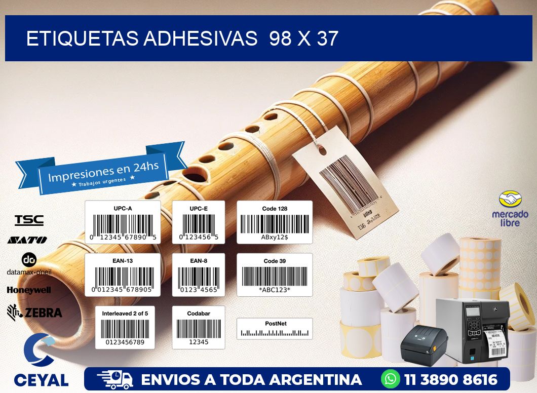 ETIQUETAS ADHESIVAS 98 x 37