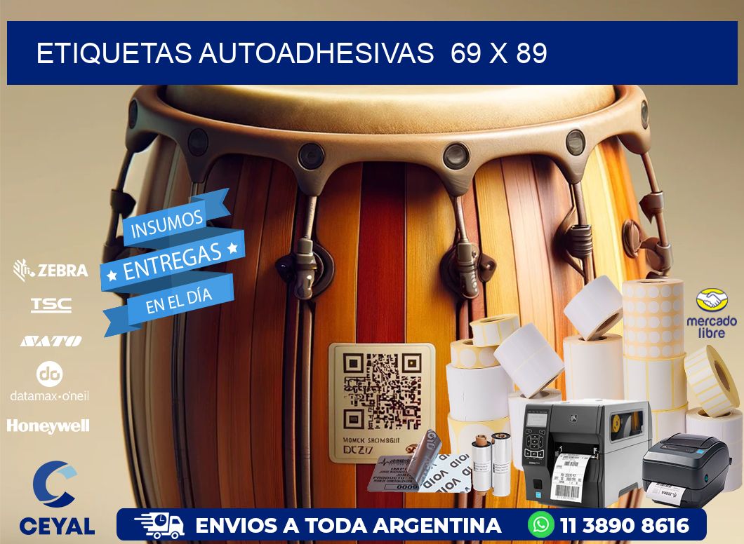 ETIQUETAS AUTOADHESIVAS  69 x 89