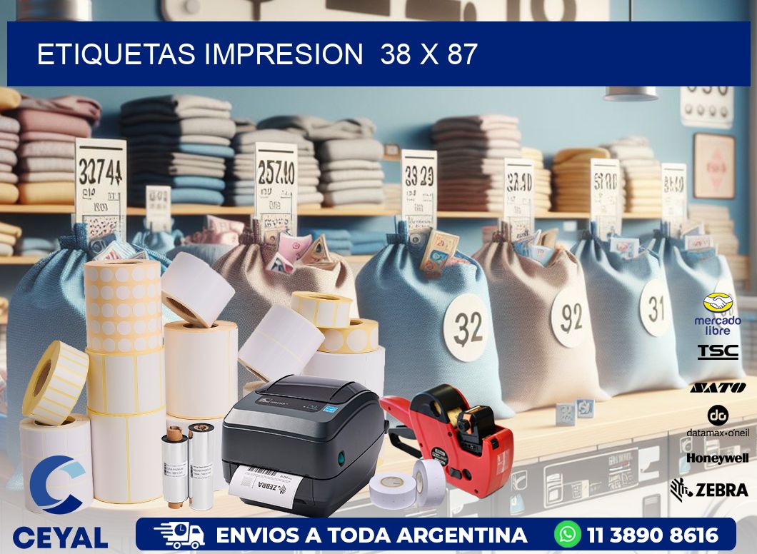 ETIQUETAS IMPRESION  38 x 87