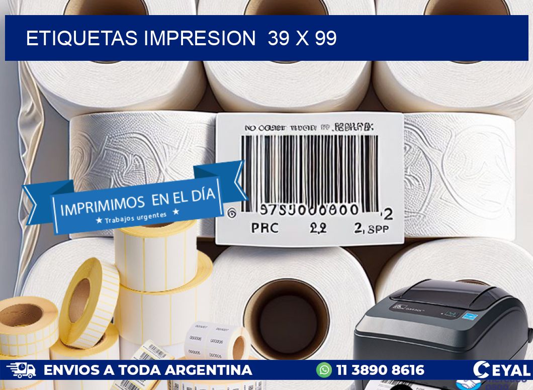 ETIQUETAS IMPRESION  39 x 99